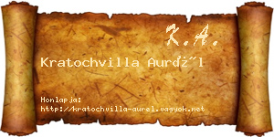 Kratochvilla Aurél névjegykártya